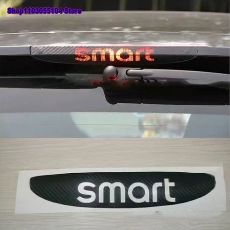 1 autocollant décoratif lumineux en fibre de carbone pour feu stop de voiture, compatible avec les Smart 2004-2014 (2 ou 4 places). (1/4)