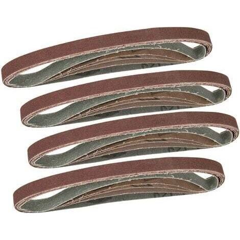 Lot de 20 - Bandes Abrasives Ponceuses Assorties De 13 x 457 mm Pour Limes Electriques - Bois (1/5)