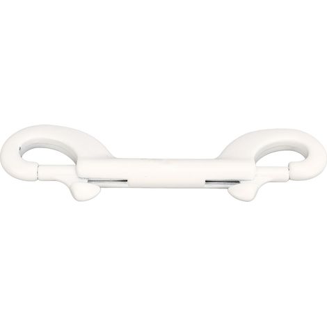 Mousqueton double 100mm à dégagement rapide en acier inoxydable 316, blanc, pour plongée BCD (1/5)