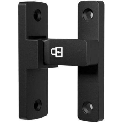 Verrou de porte coulissante à 90 degrés en alliage de zinc lumineux et durable pour la maison, la salle de bain, la chambre à coucher, le garage, l'armoire (noir)