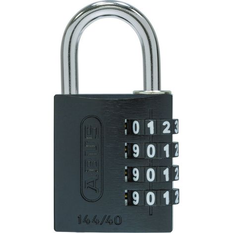 ABUS Zahlen-Vorhangschloss 144/40 Lock-Tag Aluminium, schwarz (1/4)