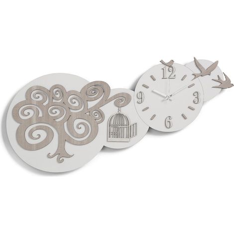 Orologio in legno laminato da parete 80x40 cm RONDINI BRC