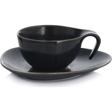 Taza Dizzying con platillo 150 ml Graphite Time Black duka (1/5)