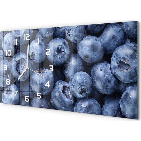 Horloge Murale Salle à Manger 60x30 cm Verre Trempé Design Contemporain Myrtilles (1/5)