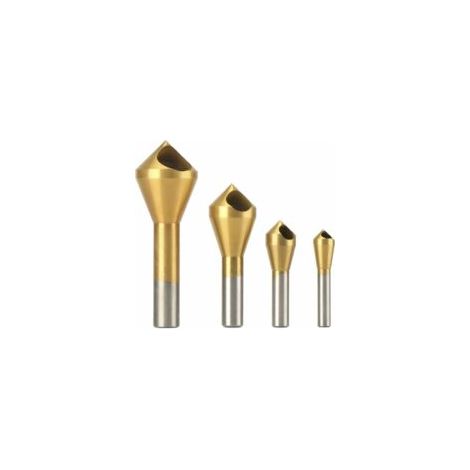 Fraise à Ébavurer Chanfreiner Foret en HSS Conique pour Perçage Métal Bois 4pcs - Crezuo
