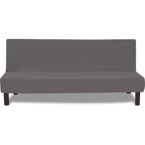 Housse de Canapé sans Accoudoir Housse de Canapé Clic Clac Couverture de Canapé Extensible Ajustable Universel Antidérapant Housse Protection pour Futon sans Bras,Gris (1/5)