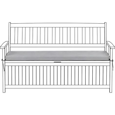 Bench Seat Pad Cushion Grey Fabric Solid Colour String Ties UV Resistant Water-Repellent Removable Cover SOVANA (1/5)