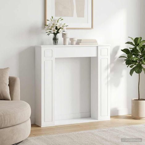 vidaXL Cadre de cheminée Blanc 100 x 20 x 100 cm Bois d'ingénierie (1/5)
