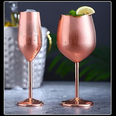 Verre à champagne en acier inoxydable, verre à vin, verre à cocktail, verre à vin en métal, gobelet doré pour bar et restaurant, 200 ml (1/4)