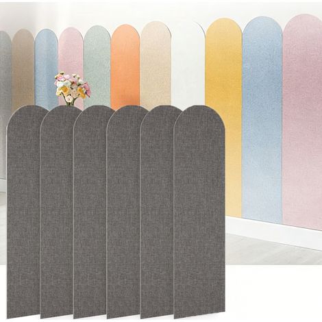 Pannelli murali 3D testurizzati autoadesivi - 12 unità 60 x 15 x 0,4 cm - Rivestimento protettivo anticollisione - Decorazione d'interni, Grigio scuro (1/5)