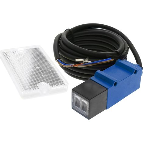 BeMatik - Cellule photoélectrique capteur interrupteur commutateur PNP NO+NC 10-30VDC 2m rétroréfléchissant (1/3)