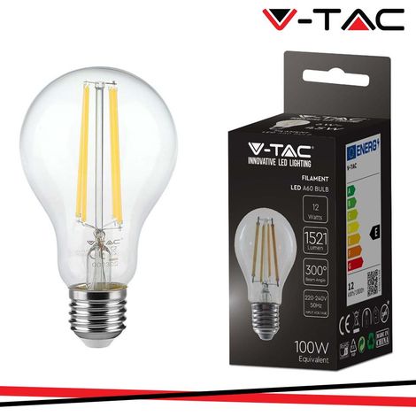 V-TAC VT-2133 Lampadina led bulb filamento 12W 125LM/W E27 A70 bianco caldo 3000K - SKU 217458