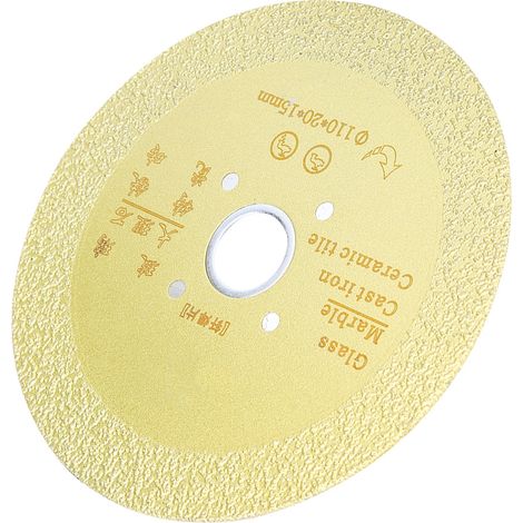 Disque de coupe et de meulage diamanté pour fonte, fibre de verre et marbre, 110 x 20 x 15 mm (1/5)