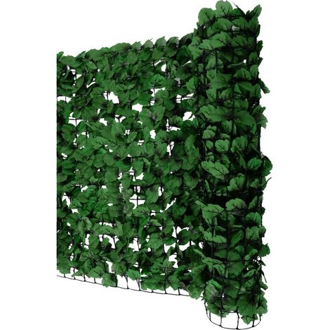 Brise-vue clôture haie artificielle pour balcon revêtement de protection contre le vent pour balcon et terrasse 300x150cm feuille sombre 040001087 (1/4)