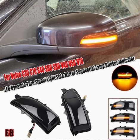 Ecleanfy - Clignotants dynamiques à LED pour rétroviseurs extérieurs, clignotants de voiture pour Volvo C30 C70 S40 V40 V50 V70 S60 2005-2009 (1/5)