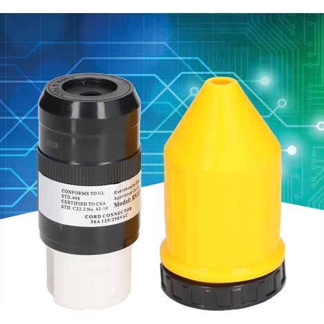 Cache-câble d'alimentation 50 A pour VR, verrouillage par rotation, 125/250 V CA, avec guide-câble, protecteur de prise de quai verrouillable, remplacement (1/5)