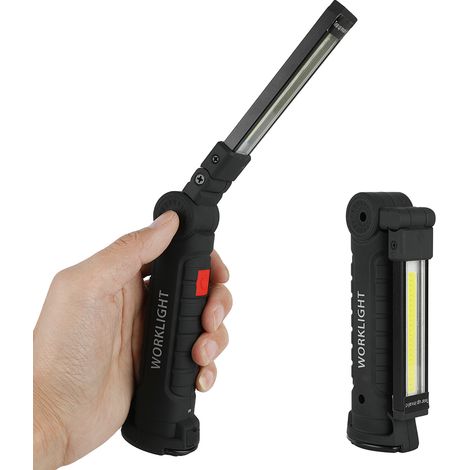 Lampe de travail LED COB pliable rechargeable par USB avec aimant pour camping et situations d'urgence (grand format) (1/5)