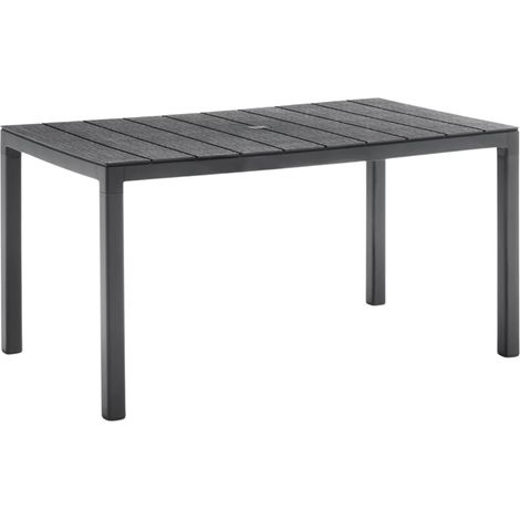 Bica Mesa de Jardín King en Polipropileno 146x86x74 cm Grafito 6 Asientos