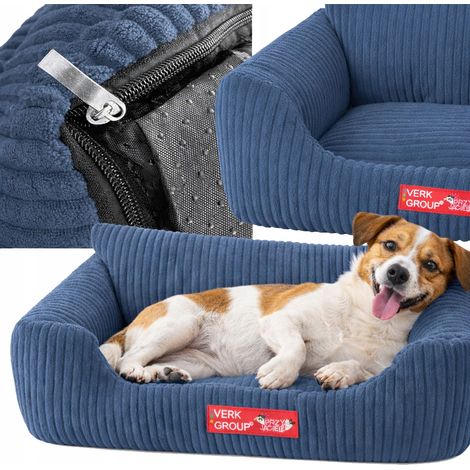 Tierbett Cord blau M (10) (1/5)