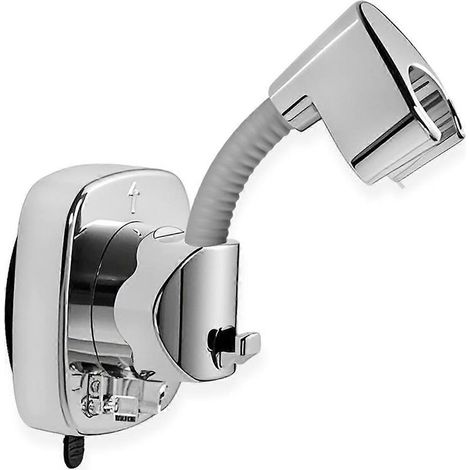 Support de douchette à ventouse réutilisable, pivotant à 360°, fixation murale pour salle de bain, installation sans perçage, ajustable (1/5)