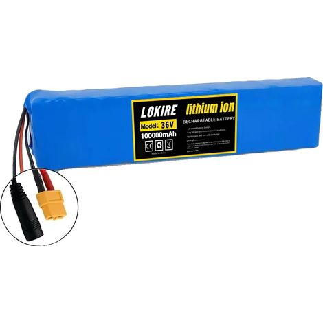 Batterie lithium-ion, capacité 100Ah, tension 36V, XT60-DC (1/2)
