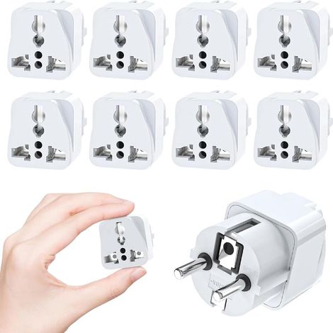 Adaptateur Universel vers France, 8 Pièces Adaptateur Prise Chine vers France, Adaptateur Prise International vers France,pour UK Anglaise Angleterre, Chine, Australie, Japon, Italie, Suisse (1/5)