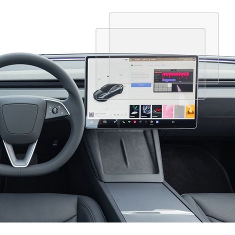 Film de protection en verre trempé pour navigateur de voiture, 2 pièces, pour Tesla modèle 3 2024 (1/5)