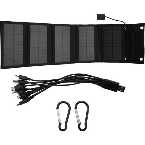 12W Pliable USB Panneau Solaire Cellule Portable Pliant éTanche Chargeur de Pour TéLéPhone Camping RandonnéE (1/4)