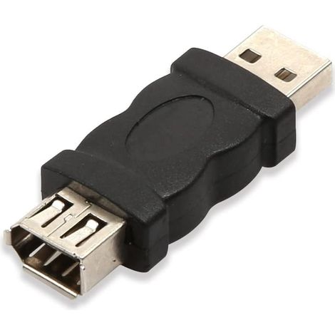 Adaptador USB macho a Firewire IEEE 1394 6 pines hembra  Negro