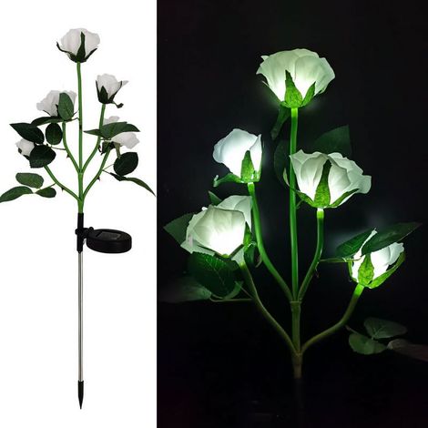 5 Lampes solaires rose, tige flexible, étanche IP65, éclairage automatique pour jardin, allée, patio (1/5)