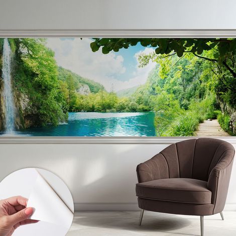 Papier peint autocollant avec imprimé pour décoration intérieure pour rénovation a motif Oasis naturelle 250x104 cm (1/5)