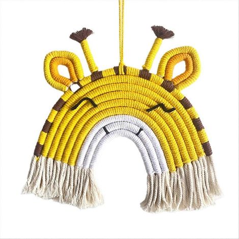 Handgewebter Makramee-Regenbogen-Wandbehang, B (1/5)