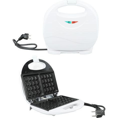 Gaufrier miniature 750 W en alliage d'aluminium avec plaque antiadhésive pour le petit-déjeuner et les en-cas, prise 220 V (UE) (1/5)