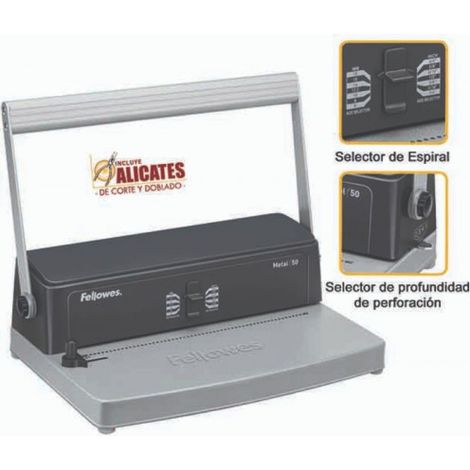 Encuadernadora Fellowes Metal 50/ Grafito