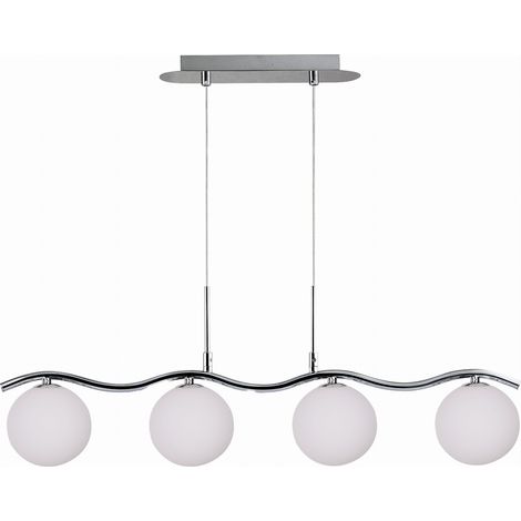 Lampadario Candellux Ramon 4xG9 cromo/bianco in vetro