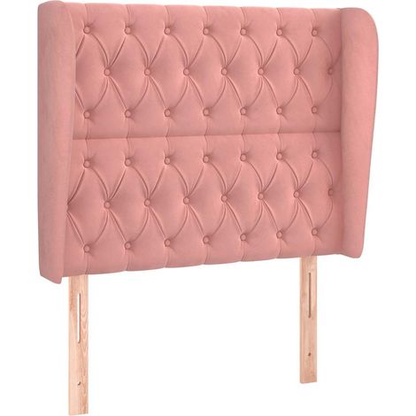 Maison Exclusive - Kopfteil mit Ohren Rosa 103x23x118/128 cm Samt (1/5)
