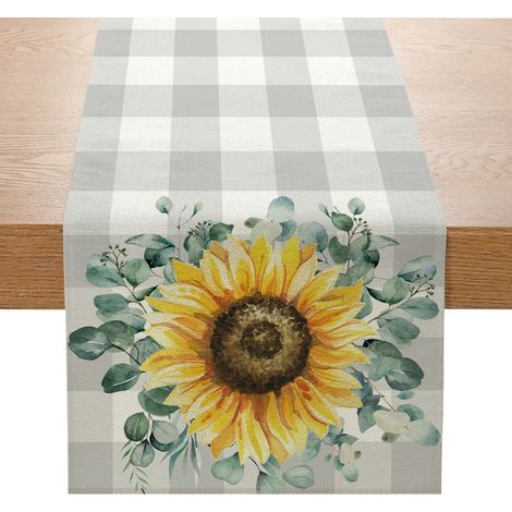 (33x183CM)Coureur de table en lin Pour l'extérieur, le balcon, l'intérieur et la décoration de fête (1/3)