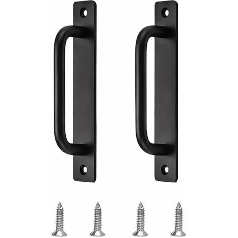 Poignée De Porte Coulissante - 212 mm - Noir Mat - Pour Porte De Grange Porte De Cuisine Porte En Verre - 2 Pièces (1/5)