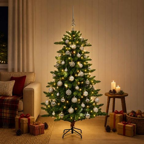 vidaXL Artificial Christmas Tree with Bauble 150 cm 150 LED (1/5)
