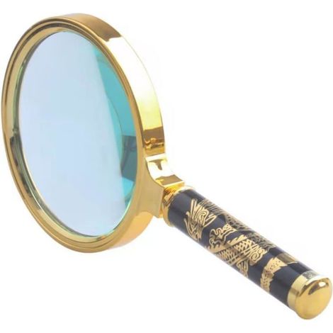 Loupe, loupe à main, loupe de lecture 10x, loupe 90 mm avec poignée texturée classique amovible et cadre en métal pour la lecture e (1/4)