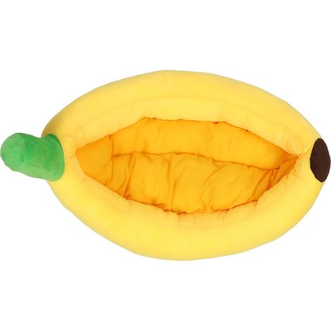Decdeal Lit banane pour chat, forme chaude, doux, confortable, pour animal de compagnie, sommeil de nuit pour chien, pour l'hiver, L