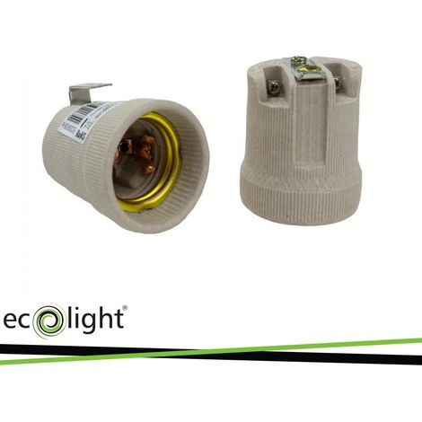 PRESA E27 IN CERAMICA CON SUPPORTO (1/3)