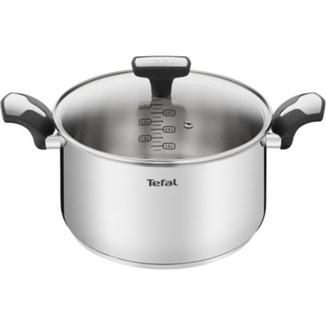 Tefal – Casserole induction 24cm 5,2L avec couvercle en verre – Revêtement antiadhésif renforcé au titane – Base Thermo-Fusion+ compatible tous feux (1/4)