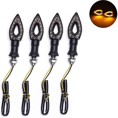 4 Stück Motorradblinker 12 LED blinkender Pfeil 12V wasserdicht universell Motorrad Roller Offroad. (1/5)