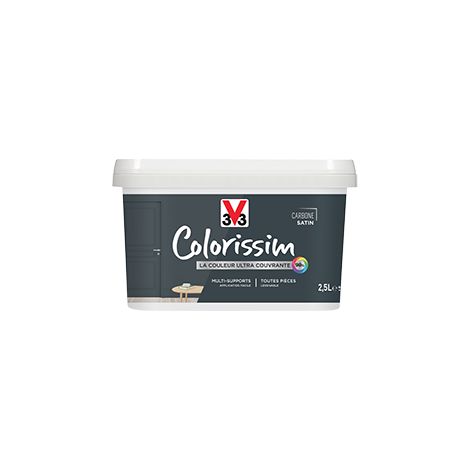 Peinture Multi-supports V33 Colorissim Satin Carbone 2,5 L