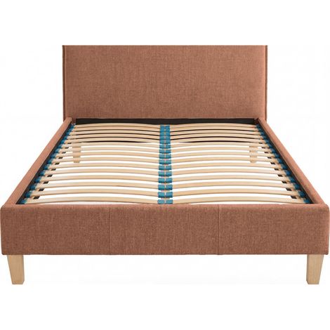 AMORE - Lit tissu lisse Terracotta 140x200cm (1/5)