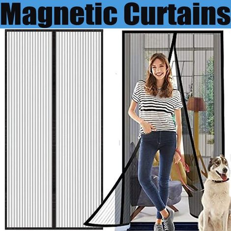 Magnetisches Moskitonetz – 120 x 210 cm – Schwarz (1/3)