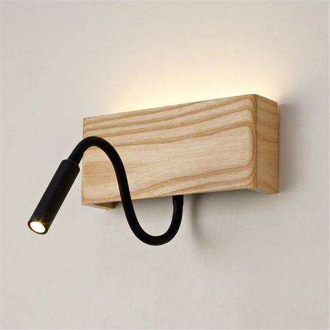 Applique murale LED Bois Ravel 5W+3W USB