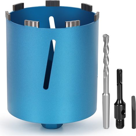 Couronne de forage au diamant M22 pour foreuse à noyau avec turbo, incluant SDS-Plus, Ø150mm, foret pour béton humide et sec, couronne de forage diamantée sèche pour béton (1/5)