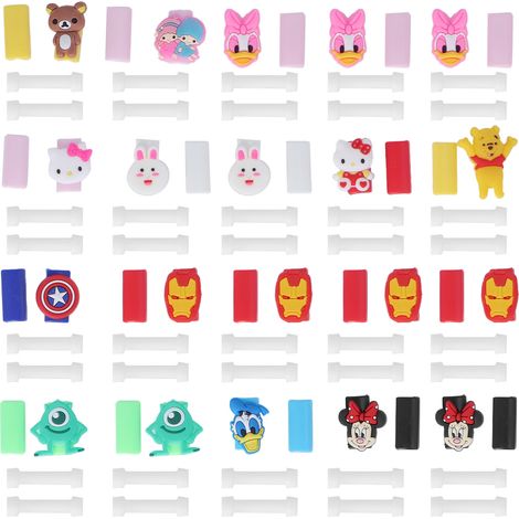 Lot de 20 protecteurs de câble de charge rigolos, colorés et mignons, en silicone portable pour protéger les fils de données. (1/5)